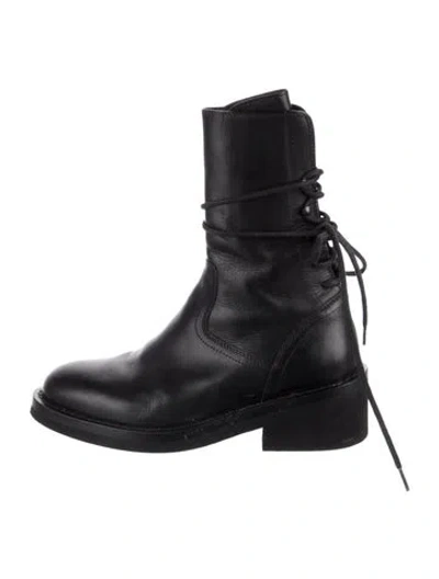 Pre-owned Ann Demeulemeester Leather Lace-up Boots In Black