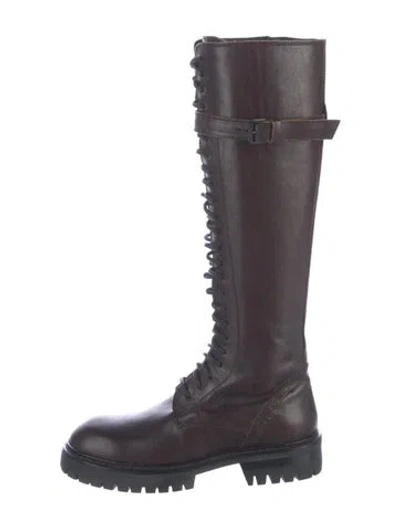 Pre-owned Ann Demeulemeester Leather Lace-up Boots In Brown