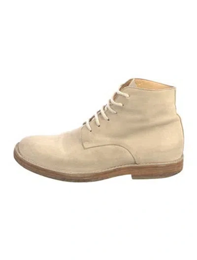 Pre-owned Ann Demeulemeester Leather Lace-up Boots In Neutrals