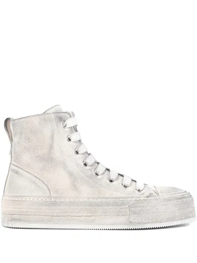 Ann Demeulemeester Leather Lace-up Sneakers In White