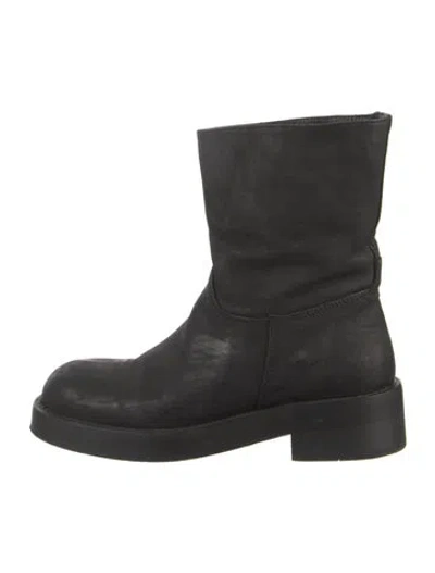 Pre-owned Ann Demeulemeester Leather Moto Boots In Black