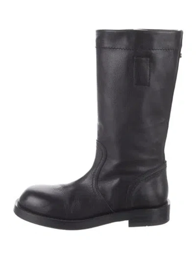 Pre-owned Ann Demeulemeester Leather Moto Boots In Black