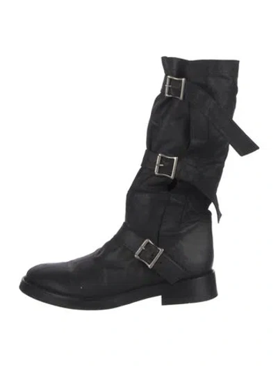 Pre-owned Ann Demeulemeester Leather Moto Boots In Black