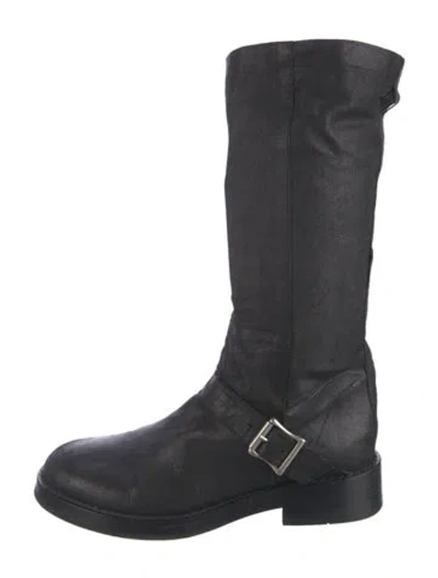 Pre-owned Ann Demeulemeester Leather Moto Boots In Black