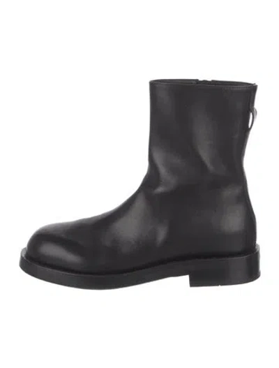 Pre-owned Ann Demeulemeester Leather Moto Boots In Black