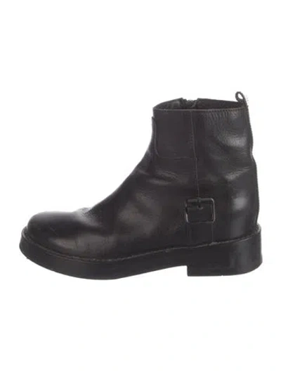 Pre-owned Ann Demeulemeester Leather Moto Boots In Black