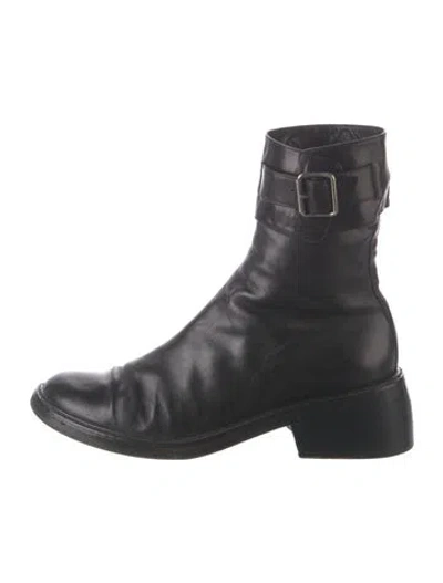 Pre-owned Ann Demeulemeester Leather Moto Boots In Black