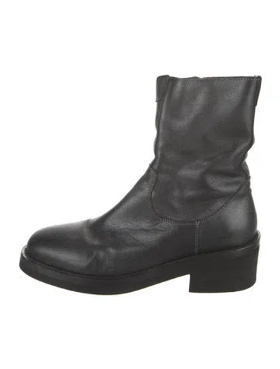 Pre-owned Ann Demeulemeester Leather Moto Boots In Black