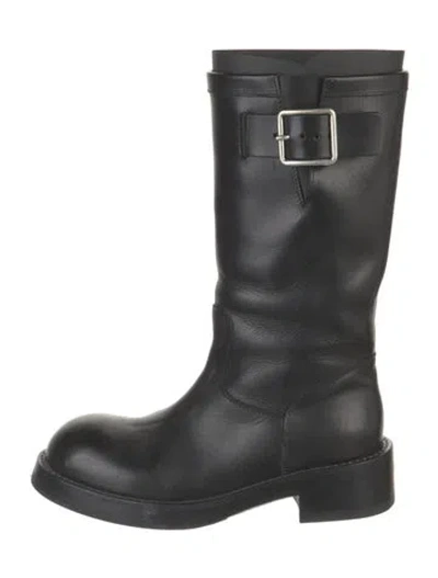 Pre-owned Ann Demeulemeester Leather Moto Boots In Black