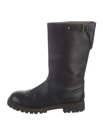 Pre-owned Ann Demeulemeester Leather Moto Boots In Black