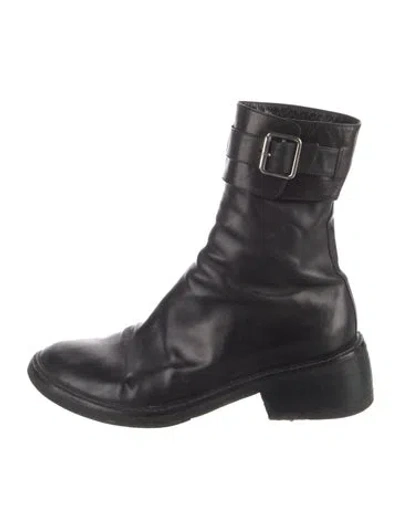 Pre-owned Ann Demeulemeester Leather Moto Boots In Black