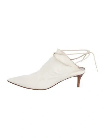 Pre-owned Ann Demeulemeester Leather Mules In White
