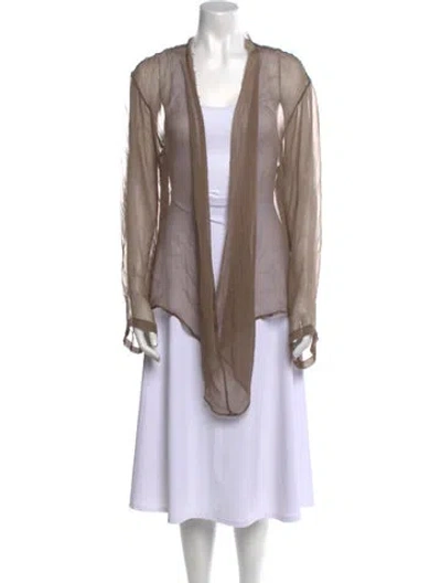 Pre-owned Ann Demeulemeester Leather Open Front Tunic In Neutral