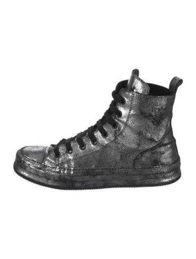 Pre-owned Ann Demeulemeester Leather Printed Boots In Grey