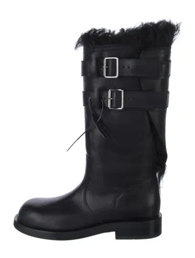 Pre-owned Ann Demeulemeester Leather Rain Boots In Black