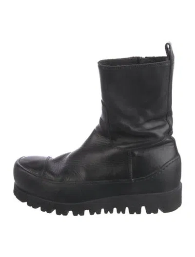 Pre-owned Ann Demeulemeester Leather Rain Boots In Black