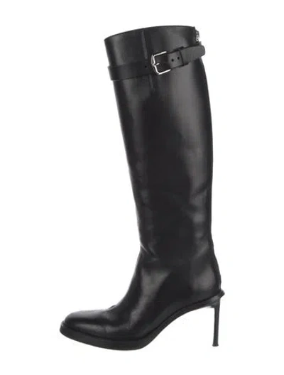 Pre-owned Ann Demeulemeester Leather Riding Boots In Black