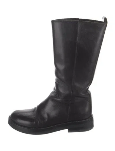 Pre-owned Ann Demeulemeester Leather Riding Boots In Black