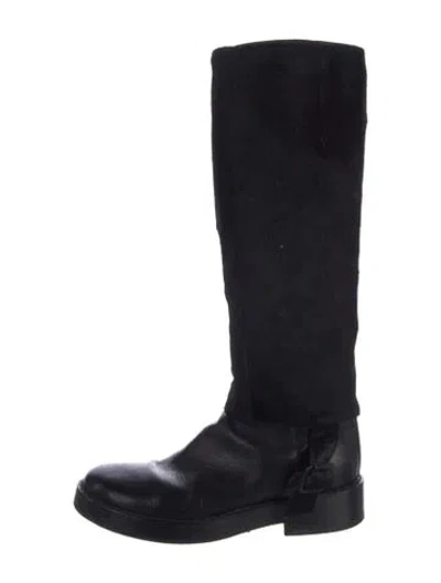 Pre-owned Ann Demeulemeester Leather Riding Boots In Black