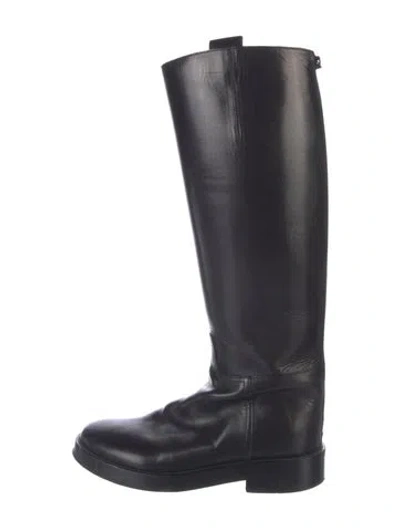 Pre-owned Ann Demeulemeester Leather Riding Boots In Black