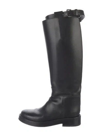 Pre-owned Ann Demeulemeester Leather Riding Boots In Black