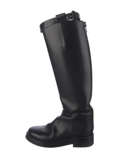 Pre-owned Ann Demeulemeester Leather Riding Boots In Black