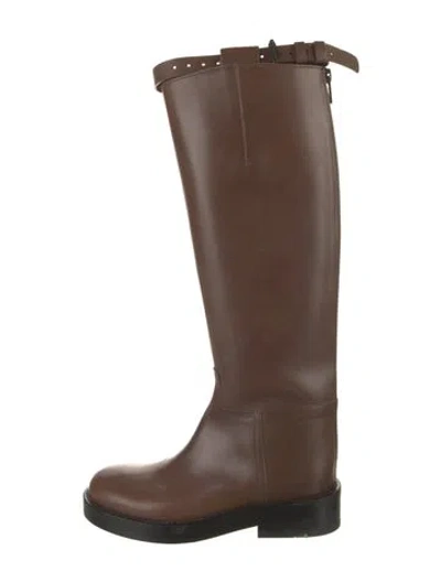 Pre-owned Ann Demeulemeester Leather Riding Boots In Brown