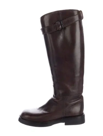 Pre-owned Ann Demeulemeester Leather Riding Boots In Brown