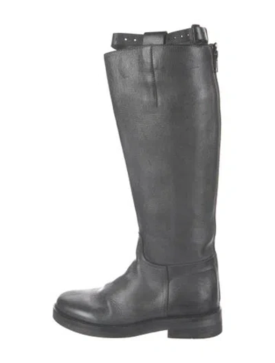 Pre-owned Ann Demeulemeester Leather Riding Boots In Silver