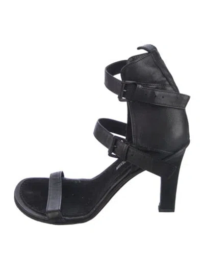 Pre-owned Ann Demeulemeester Leather Sandals In Black