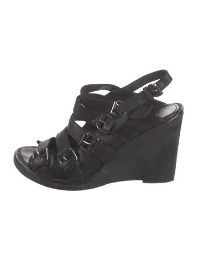 Pre-owned Ann Demeulemeester Leather Sandals In Black