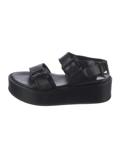 Pre-owned Ann Demeulemeester Leather Sandals In Black