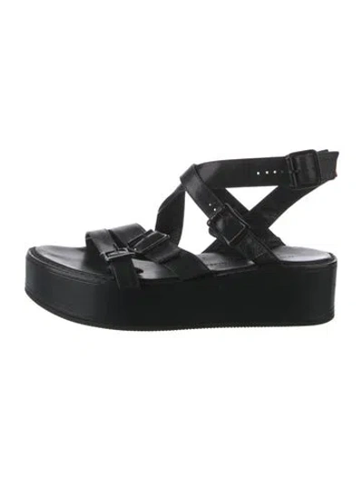 Pre-owned Ann Demeulemeester Leather Sandals In Black