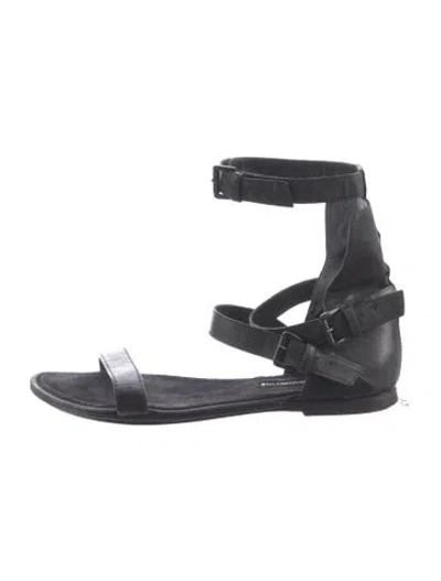 Pre-owned Ann Demeulemeester Leather Sandals In Black