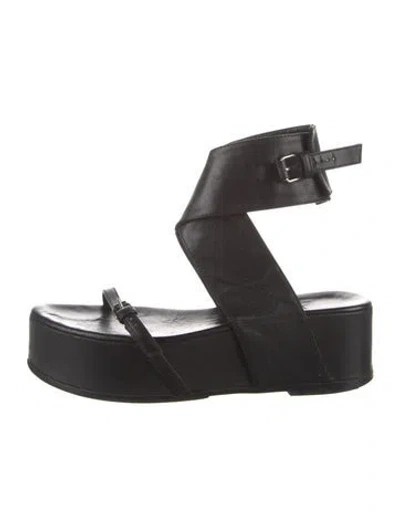 Pre-owned Ann Demeulemeester Leather Sandals In Black