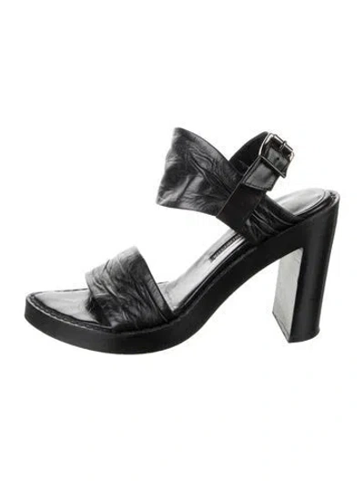 Pre-owned Ann Demeulemeester Leather Sandals In Black