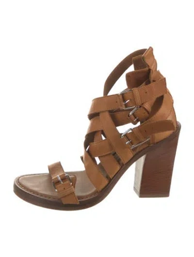 Pre-owned Ann Demeulemeester Leather Sandals In Brown