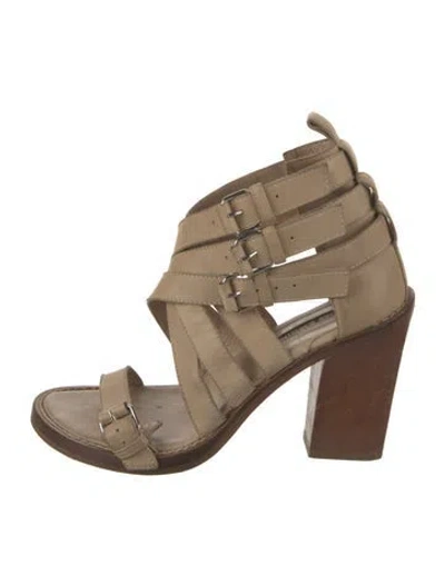 Pre-owned Ann Demeulemeester Leather Sandals In Neutrals