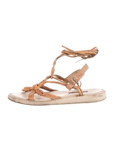 Pre-owned Ann Demeulemeester Leather Sandals In Neutrals