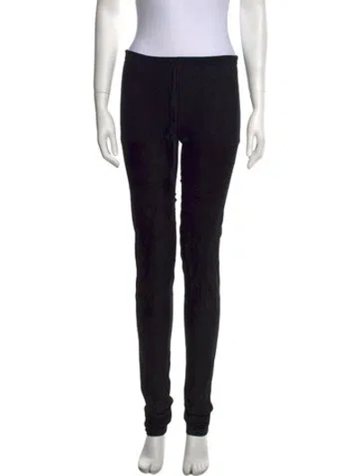 Pre-owned Ann Demeulemeester Leather Skinny Leg Pants In Black