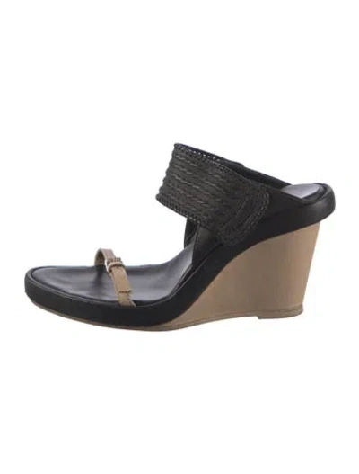 Pre-owned Ann Demeulemeester Leather Slides In Black