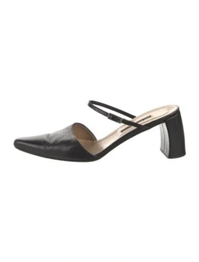 Pre-owned Ann Demeulemeester Leather Slides In Black