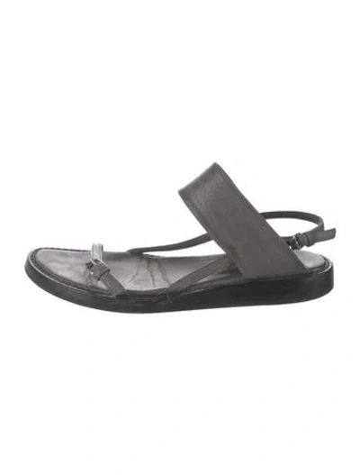 Pre-owned Ann Demeulemeester Leather Slingback Sandals In Black