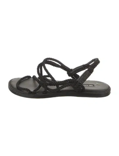 Pre-owned Ann Demeulemeester Leather Slingback Sandals In Black