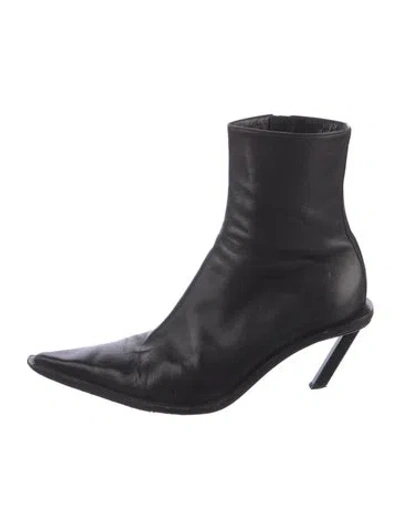 Pre-owned Ann Demeulemeester Leather Sock Boots In Black