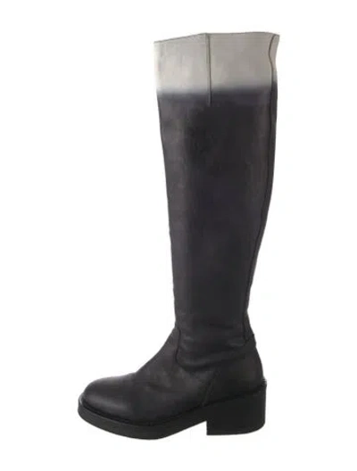 Pre-owned Ann Demeulemeester Leather Tie-dye Print Boots In Black