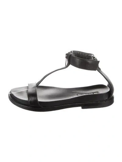 Pre-owned Ann Demeulemeester Leather T-strap Sandals In Black