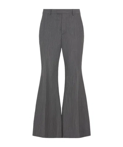 Ann Demeulemeester Leek Relaxed Wool Blend Bootcut Pants In Blue