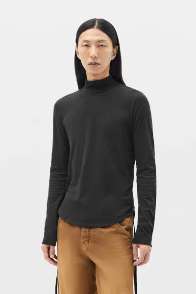 Ann Demeulemeester Lenart Wrinkled Mock Collar Top In Black