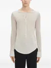 Ann Demeulemeester Leo Cotton Jersey Top In Neutral